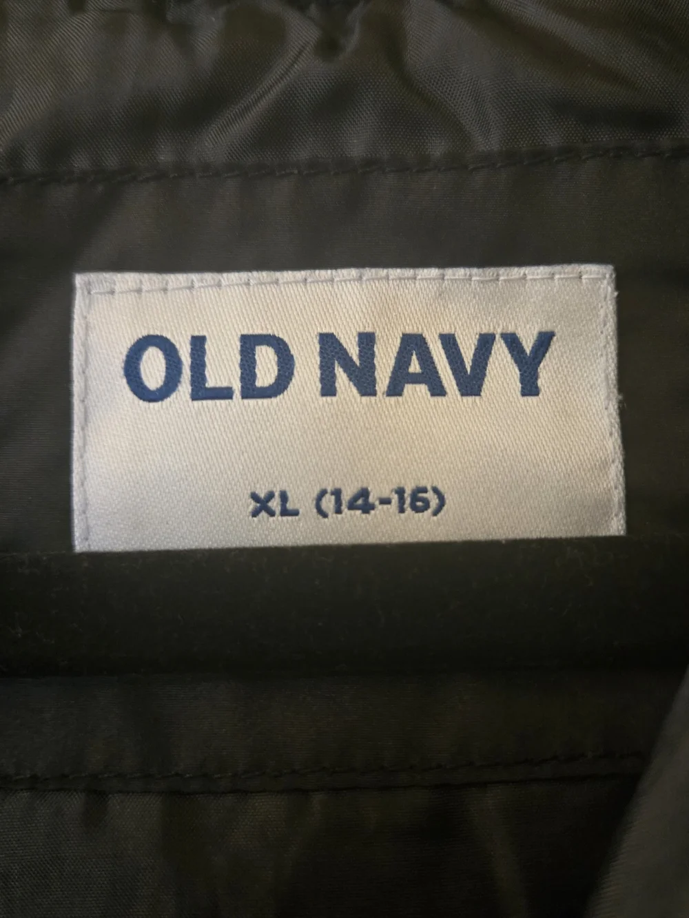 Old Navy Black Jacket with White Label